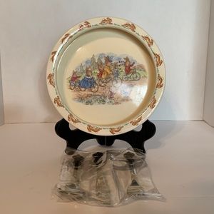 Vintage , Child’s bowl !!! ROYAL DAULTON BUNNYKINS, made in England. Plus 🍴 (3)